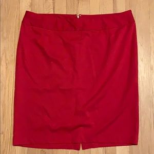 Red pencil skirt